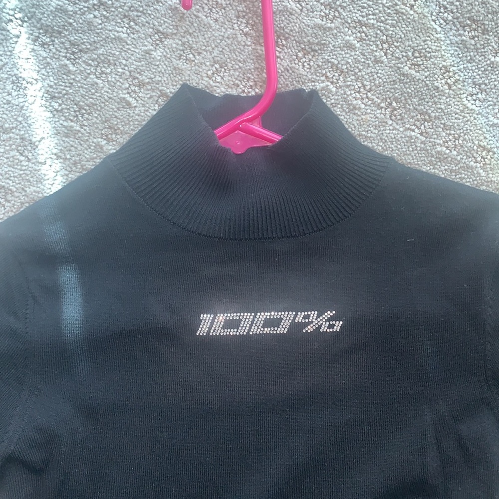 Rhinestone crop turtleneck NWT - Picture 2 of 3